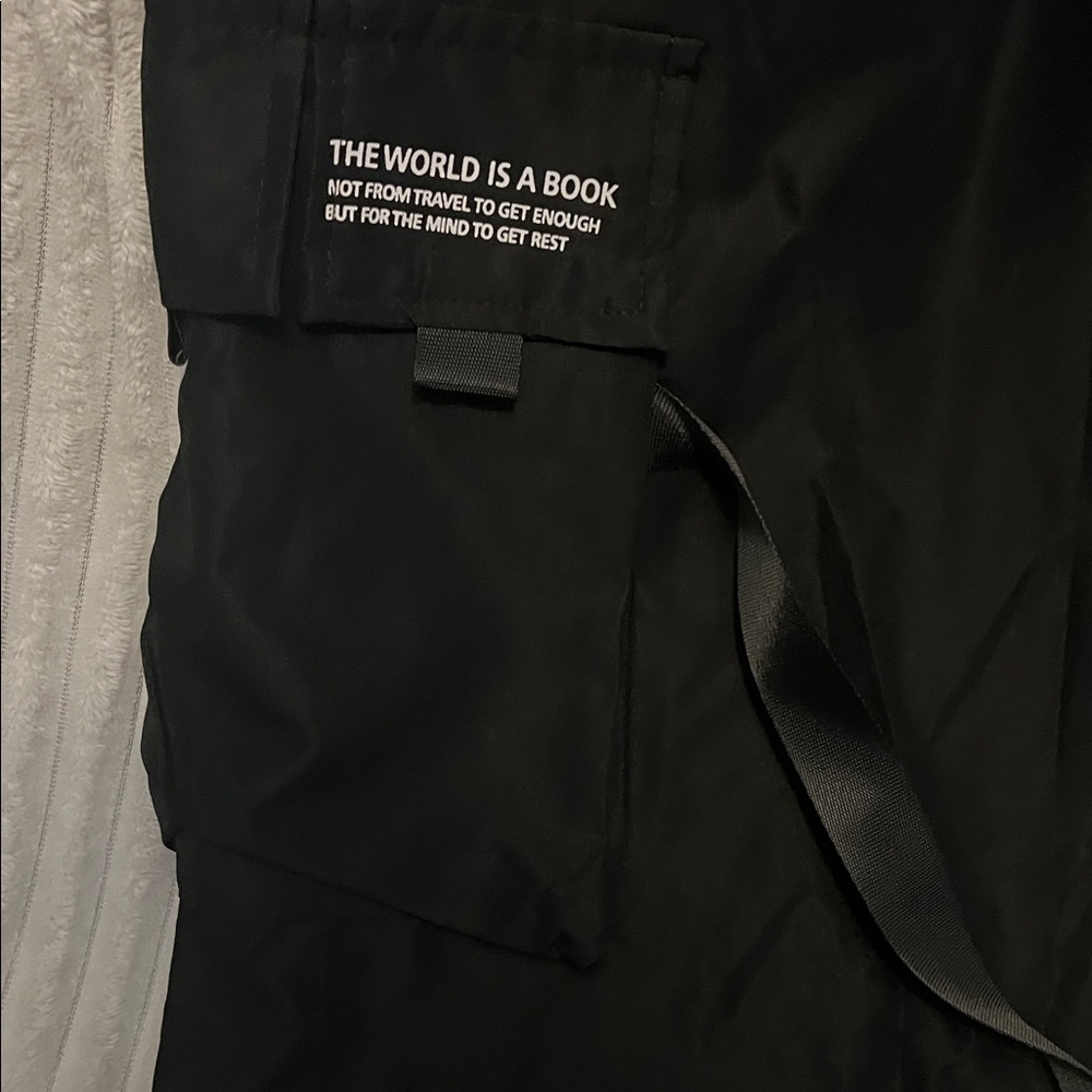 1XL New -Men's Black Streetwear Cargo Joggers; Techwear or Tactical Utility - Picture 3 of 16